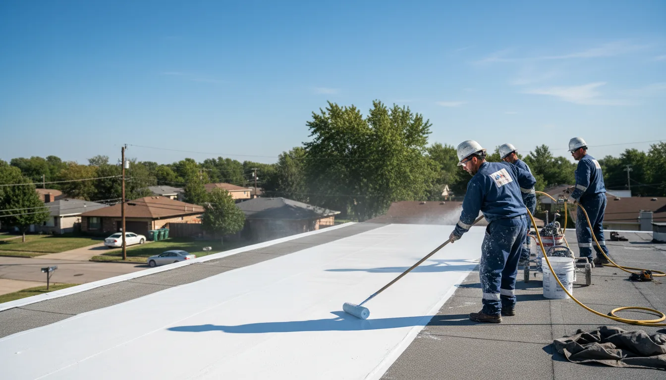 Commercial roof coating in Rosharon, TX near me
